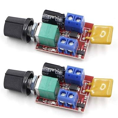 RioRand PWM DC Motor Speed Controller 5A 3V-35V Speed Control Switch LED Dimmer for DC Brush Motor Fan DIY Projects (2PCS)