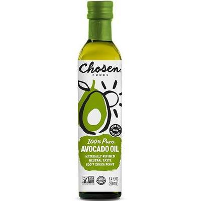 Chosen Foods 100% Pure Avocado Oil, Keto Diet Friendly, Kosher Oil for Baking, High-Heat Cooking, Frying, Homemade Sauces, Dressings and Marinades (8.4 fl oz)