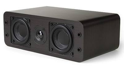 Micca OoO Slim Passive Center Channel Speaker, Home Theater, Each, Walnut | Amplifier Required, Dual 3-Inch Woofers, 0.75-Inch Silk Tweeter, Under 4-Inch Tall, Desktop, Surround Sound, Wall Mountable
