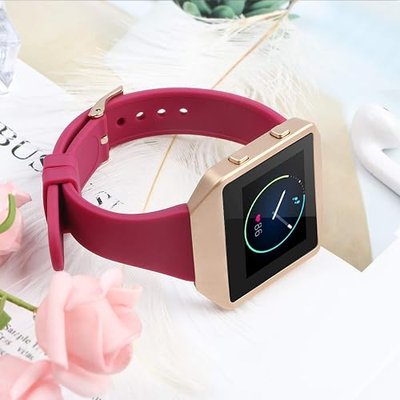 Slim Bands Compatible with Fitbit Blaze,Thinner Soft Silicone Band with Metal Frame Replacement Wristband for Women Men Small Large