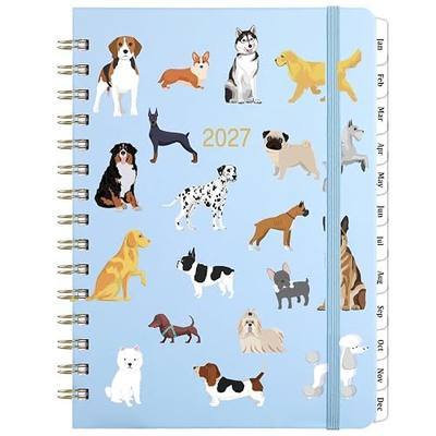 2027 Planner - 2027 planner weekly and monthly, Planner 2027 with Tabs, Jan. 2027 - Dec. 2027, 6.5" x 8.5", 27 Calendar Planner Hardcover with Back Pocket + Thick Paper + Banded, Twin-Wire Binding - Cute Dogs