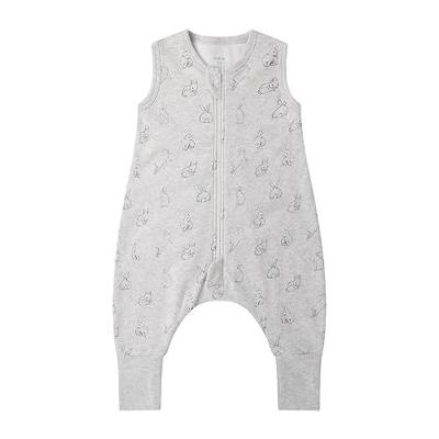 Owlivia 1.0 Tog 100% Organic Cotton Baby Sleeping Bag with Feet Toddler Sleep Sack with Legs Sleeveless Wearable Blanket(1.0 TOG Gray Rabbit,1 Years-70)