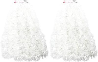 2 Packs White Super Duper Thick Tinsel Garland 50 Ft Total (Two Strands Each 25 ft Long) (White, 50 Ft. (Two 25 ft Tinsels) 2 Bags