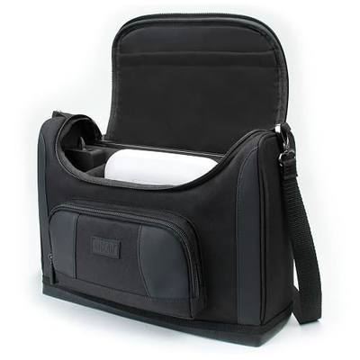 USA Gear Portable Photo Printer Case - Messenger Bag with Padding Dividers Compatible with Canon Selphy CP1500, Selphy Cp1300, Kodak Step Wireless, Canon Ivy 2, and more Mini Photo Printers - Black