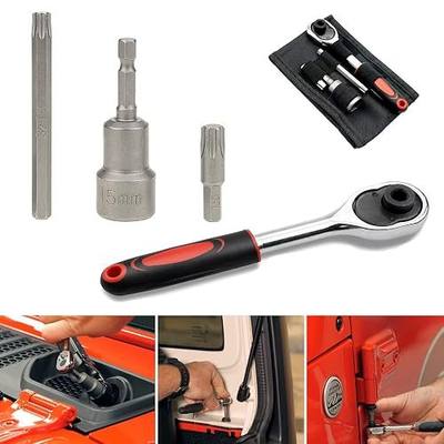 Hard Top Screws Door Removal Torx Set Tool Kit Compatible for 2007-2024 Jeep Wrangler JK JL Gladiator Rubicon Sahara Sports 2/4 Door Replace 68361574AB 82214166AB - Red