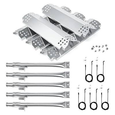 Hisencn Grill Replacement Parts for Nexgrill 5 Burner 720-0888 720-0888N 720-0888A 720-0882S and 4 Burner 720-0830H Gas Grill, Stainless Steel Burner Tube, Heat Plate Shield Tent Repair Kit, 5 Pack | Stainless Steel Grill Burner Tubes and Heat Plate for 720-0888, 720-0888N, 720-0888A