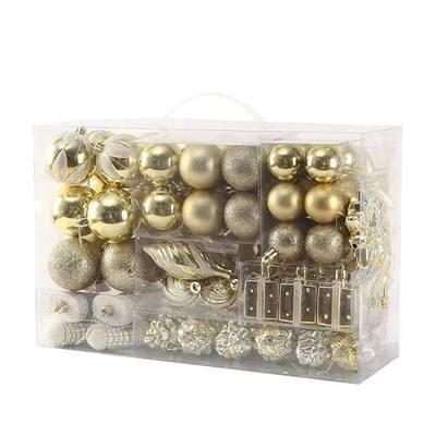 Sattiyrch 76ct Christmas Tree Ornaments Set,Golden Shatterproof Christmas Balls Decorations,Xmas Decorative Hanging Ornaments(Golden)