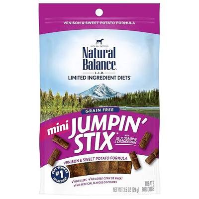 Natural Balance Limited Ingredient Mini Jumpin Stix Venison & Sweet Potato Grain-Free Dog Treats for Dogs 3.5-oz. Pouch