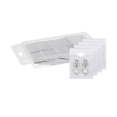 MOOCA 100 pcs PVC Earring Display Hanging Cards, 1.5 x 2-inch, Black Velvet | 100 pcs PVC black velvet hanging earring cards can be reused for ear studs, hooks, clip earrings, designed to showcase