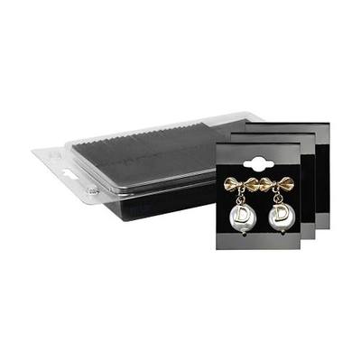 MOOCA 100 pieces of 1.5 x 2-inch plain black velvet hanging earring cards serve as earring holders and display cards for ear studs, hooks, clip earrings, and more. Made of plastic, designed to showcas