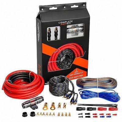 TOPSTRONGGEAR 4ga Amp Kit - 4 Gauge AWG Amplifier Wiring Kit for Car Subwoofers Speakers Audio System, Complete Amp Installation Kit with 20ft Power Ground Cable, RCA Cables, Fuse Holder, Speaker Wire