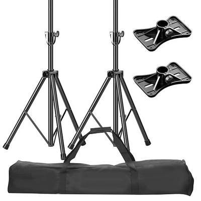 EMART PA Speaker Stands Pair with Carrying Bag, Adjustable Height 39-77in | Professional Heavy Duty Dj Tripod with Mounting Bracket for Concerts, Music & Party- Supports 140 lbs