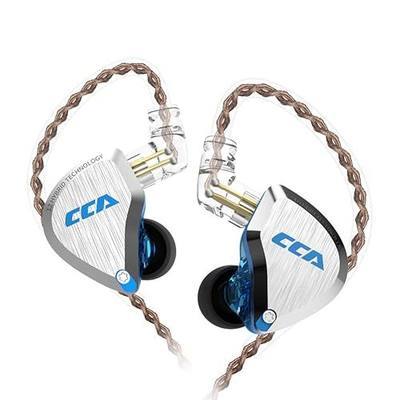 CCA C12 in-Ear Monitors, 5BA+1DD Hybrid HiFi Stereo Noise Isolating IEM Wired Earphones/Earbuds/Headphones with Detachable Tangle-Free Cable 2Pin for Musician Audiophile (Without MIC, Dream Blue)
