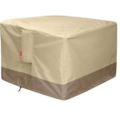 SheeChung Gas Fire Pit Cover Square 32"L x 32"W x 24"H,Waterproof 600D | Heavy Duty Polyester with PVC Coating Material,Tear/Fading Resistant,Outdoor Firepit Table Cover,Fits 28"-32" Gas Fire Pit