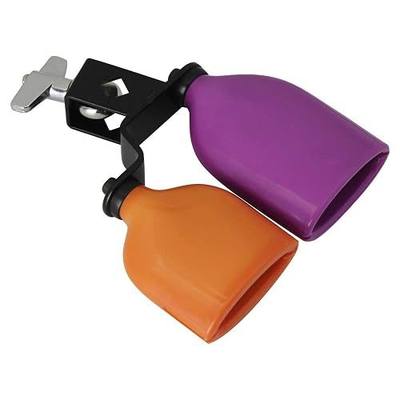 Bicolor Cowbell for Drum Set High and Low Tones Double Mounted Bell Kit Percussion Instruments Medium Size