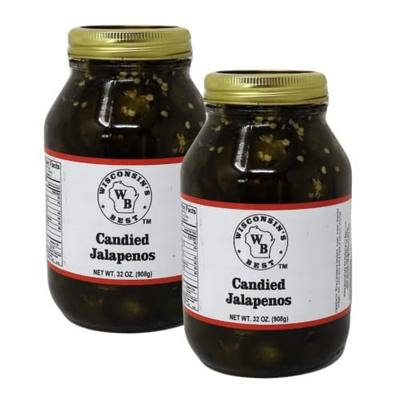 Wisconsin’s Best Candied Jalapenos – Sweet & Spicy Candied Jalapeno Pepper Slices – Made in Wisconsin – Perfect for Burgers, Nachos, Charcuterie Boards & Appetizers – 32 oz Jars (2 Pack)
