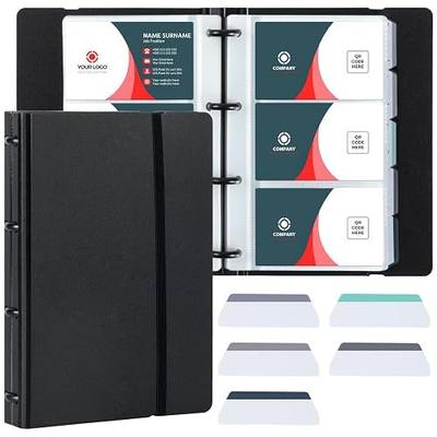 deli Business Card Book Holder, Business Card Organizer, Black | Name Card Book Holder, Portable Office Business Card Holder, Hold 180 Cards