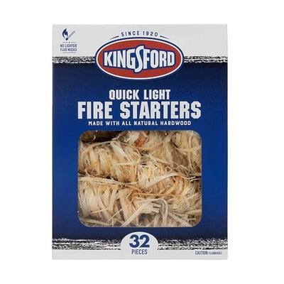 Kingsford Quick Light Fire Starter Rolls All Natural Hardwood with Paraffin Water Resistant Easy Lighting Charcoal Pellet Grills Smokers Campfires Outdoor Fireplaces 32 Count for Backyard Camping