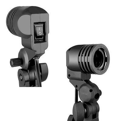 EMART Light Bulb Stand, E26 / E27 AC Socket with Umbrella Lamp Holder, Photography Lighting Mount for Photo Video Studio - 2 Pack