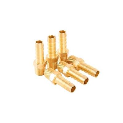 SUNGATOR 6-Pack Hose Barb Fittings 3/8 Inch Barb × 1/4 Inch NPT, Brass Air Hose Fittings, 3/8" to 1/4" NPT Male Pipe Air Line Repair Adapter