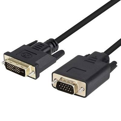 Wonlyus DVI to VGA Cable, DVI-D 24+1 to VGA 6 Feet Cable Male to Male Gold-Plated Cord for Computer, PC Host, Laptop, Graphics Card to HDTV, LG HP Dell Monitor, Display Screen and Projector