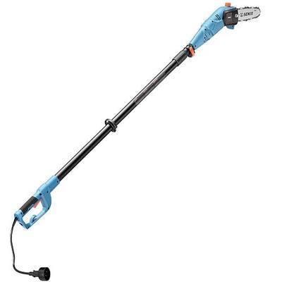 SENIX CSPE6.5-M 6.5 Amp Corded Electric Pole Saw with 8-Inch Bar and Chain, Chain Saw Tree Trimmer with Adjustable Extension Pole, Shoulder Strap Included