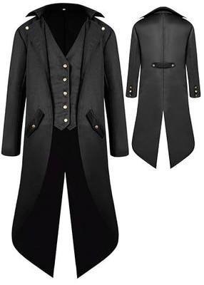 Boys Medieval Tailcoat Jacket Halloween Costumes, Gothic Steampunk Vintage Victorian Frock Uniform Coat