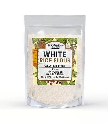 White Rice Flour By Unpretentious Baker, 4 lb, Cookies, Cakes, Muffins and Breads