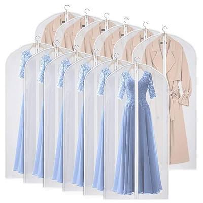 60'' Garment Bags Dress Bag for Storage (Set of 12) Dust-Proof Suit Protector Cover Bag with Zipper for Long Dresses, Suit, Coat Closet Clothes Storage