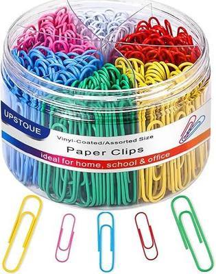 Vinaco Paper Clips Colorful, 400PCS Medium and Jumbo(1.3 inch & 2 inch) Paper Clips, Durable and Rustproof, Coated Large Paperclips Great for Office School Document Organizing (Multicolored)
