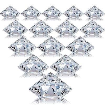 Boao 24 Pack Diamond Place Card Holders Acrylic Table Number Holder Card Stands Crystal Diamond Party Decorations Favor for Weddings Home Table(Clear)