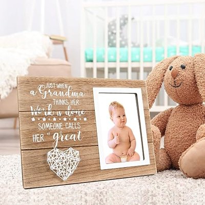 VILIGHT Great Grandma Gifts Picture Frame - Pregnancy Announcement Present for New Great Grandmother - 4x6 Inches Photo