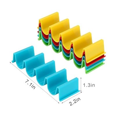 4 Pack Taco Holder Stand - ABS Material, Dishwasher Safe, for Burritos, Hotdogs in Buns, Sandwiches, Subs, and more by Sunsetbaby