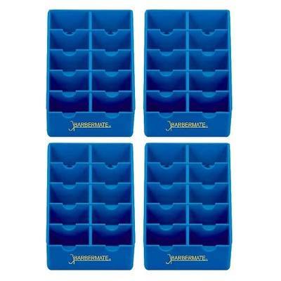 4 Pack BarberMate® Blade Rack Storage Tray - Holds 10 Clipper Blades (Blue)
