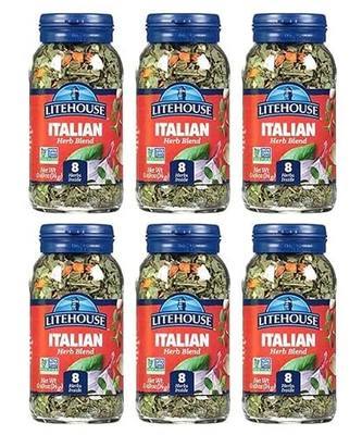 Litehouse Freeze Dried Italian Herb Blend - Substitute for Fresh Italian Seasonings, Italian Spices, Jar Equal to Blend of 8 Herbs, Organic, Italian Seasoning, Non-GMO, Gluten-Free - 0.49 Oz, 6-Pack | Freeze dried Italian herb blend for pasta, pizza, sauces, marinades and everyday home cooking.