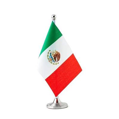 mflagperft Mexico Desk Flag Set, Mexican Table Flag with Stand | 5.5x8.2 in Polyester, 12 in Metal Pole, Teachers,School Projects, Cultural Events, Event Planners, Meeting Rooms,Office Decor