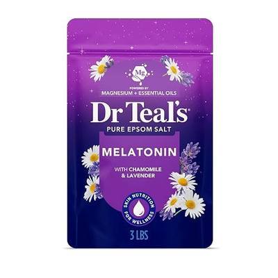 Dr Teal's Epsom Salt Magnesium Soak, Sleep Blend with Melatonin, Lavender & Chamomile Essential Oils, 3 lbs