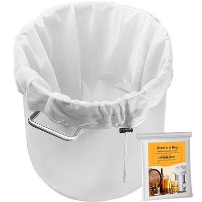2 Pack 26"×22" Brew Bag Reusable Mesh Strainer for Wine Beer Brewing | BIAB, Fits Kettle Up To 17 In, Holds 20 Lbs, Nylon Cheesecloth, BPA-Free, Drawstring Strainer for Cider Fruit Wine Cold Brew