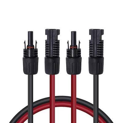 Renogy 20FT 12AWG Solar Extension Cables, M&F Connector, Black&Red, 1 Pair | MC4 Wire Cord, IP65 Waterproof, UV Protection for Solar Panel Off-Grid Solar System, TUV Tested