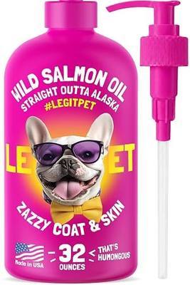 Wild Alaskan Salmon Oil for Dogs & Cats - Pure Fish Omega 3 6 9 Liquid EPA DHA Fatty Acids - Skin & Coat Supplement - Supports Joint Function, Brain, Eye, Immune & Heart Health - Made in USA 32 oz