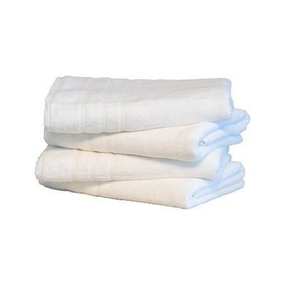 Mosobam Luxury Turkish Bath Towels, 4 Pack, 30 x 58 in, 700 GSM, White | 4 jumbo bath towels, 30 x 58 in, woven in Turkey, 700 GSM, 50% viscose made from bamboo and 50% Aegean Turkish cotton, plush