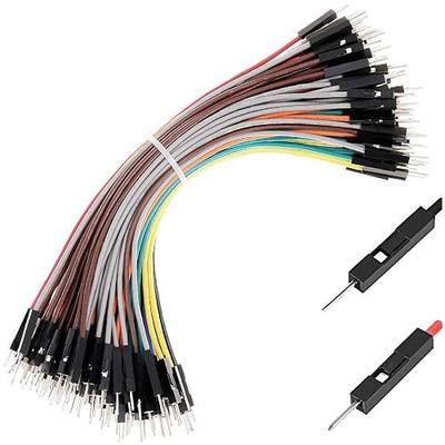 Breadboard Jumper Wires 22AWG Male to Male 120-Pack More Red and Black Jumpers 6'' Length Square Head 0.1'' 10 Colors for Raspberry Pi (15CM, M/M)