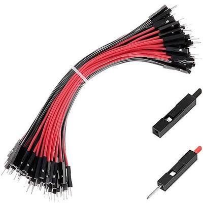 Breadboard M/M M/F F/F Black Red Color for Power Lines Jumper Wires 0.1'' Square Head 90-Pack 24AWG by Hellotronics (3 Types, 15CM, Pack of 90)