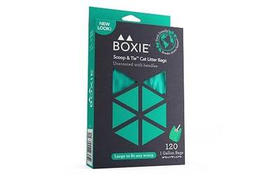 Boxie Sustainable Scoop & Tie Pet Waste Bags, 120 Count, Leak-Proof, Easy-to-Tie Handles, Eco-Friendly, Odor Control, EPI Technology, Durable for Cat Litter & Dog Waste