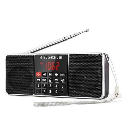 PRUNUS J-288 Portable Radio AM FM Radio, Stereo Bluetooth Speaker | Sleep Timer, Power-Saving Display, Ultra-Long Antenna, AUX Input & USB Disk & TF Card MP3 Player, NO Manual Preset