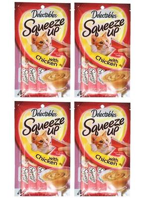 Delectables Squeeze Up Hartz Cat Treats Bundle of 4 Flavor Pouches, 2.0 oz Each (Chicken)