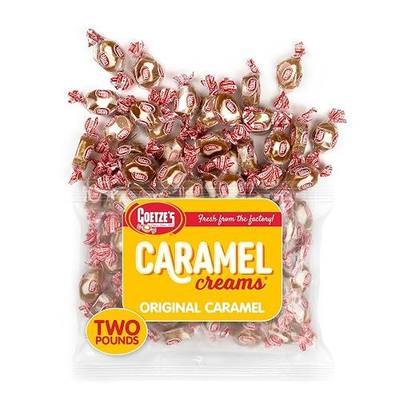 Goetze's Candy Classic Vanilla Caramel Creams, 2 lb Bag | Individually Wrapped Chewy Caramel & Vanilla Cream Treats, Fresh from the Factory