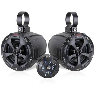 Pyle 2-Way Dual Bluetooth Off-Road Speakers - 4 Inch 800W Marine Waterproof Wakeboard, Full Range Outdoor for ATV, Snow Mobile UTV, Quad, Jeep, Boat PLUTV46BTA, Black