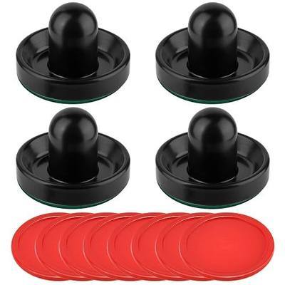 Coopay Air Hockey Pushers and Pucks, Air Hockey Paddles, Goal Handles Paddles Replacement Accessories for Game Tables (4 Striker, 8 Red Puck Pack)