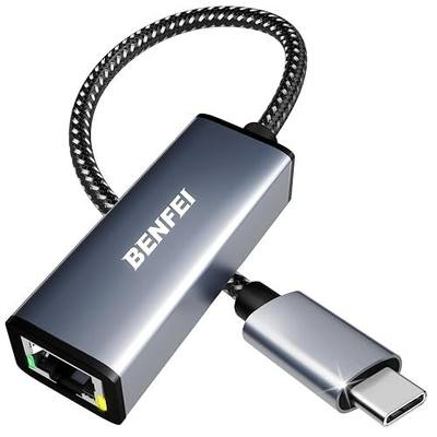 BENFEI USB-C to Ethernet Adapter, USB Type-C (Thunderbolt 3/4) to RJ45 Gigabit Ethernet LAN Network Adapter Compatible with iPhone 15 Pro/Max, MacBook Pro/Air 2023, iPad Pro,iMac, S23, XPS 17 and More